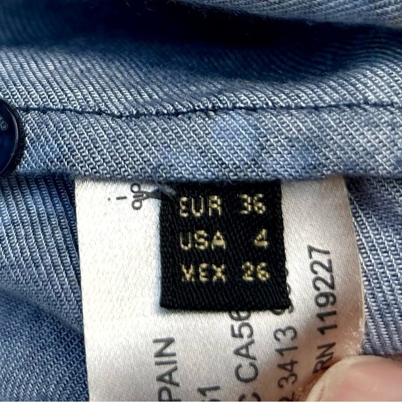 Massimo Dutti print pattern classic navy dress size 4 - Picture 5 of 9